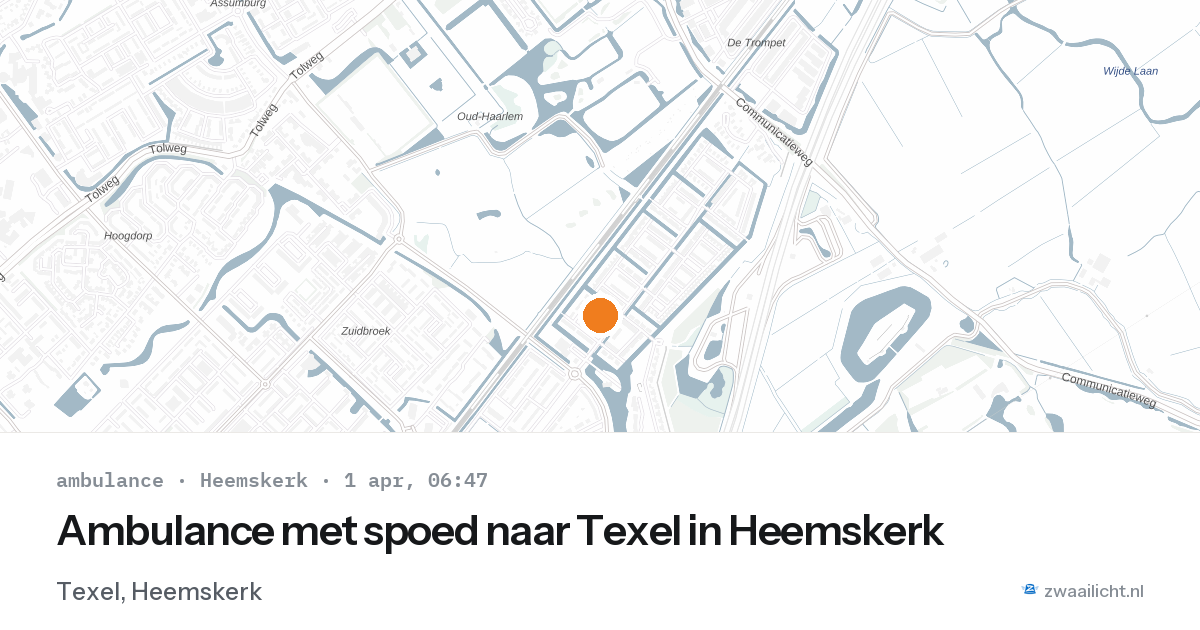 Ambulance met spoed naar Texel in Heemskerk — 1 apr 2026