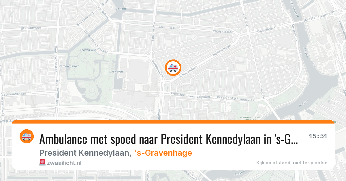 Ambulance met spoed naar President Kennedylaan in 's-Gravenhage — 17 mrt 2026