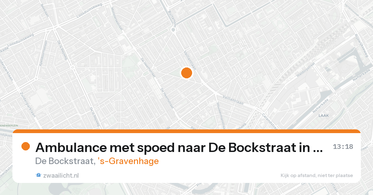 Ambulance met spoed naar De Bockstraat in 's-Gravenhage — 25 aug 2026