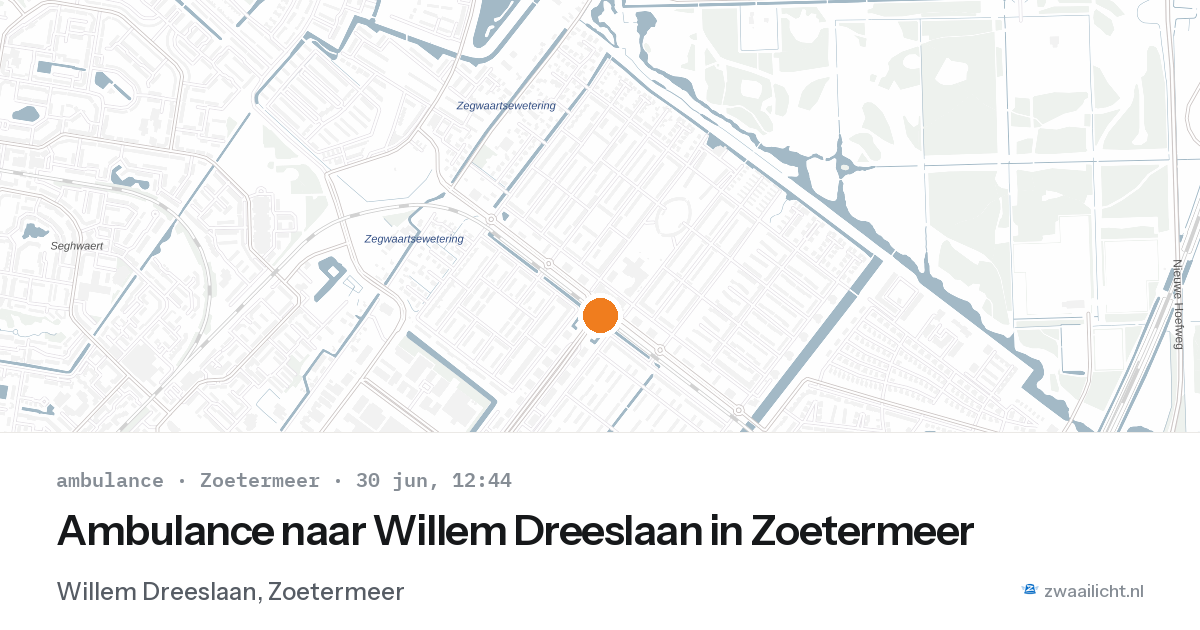 Ambulance naar Willem Dreeslaan in Zoetermeer — 30 jun 2026