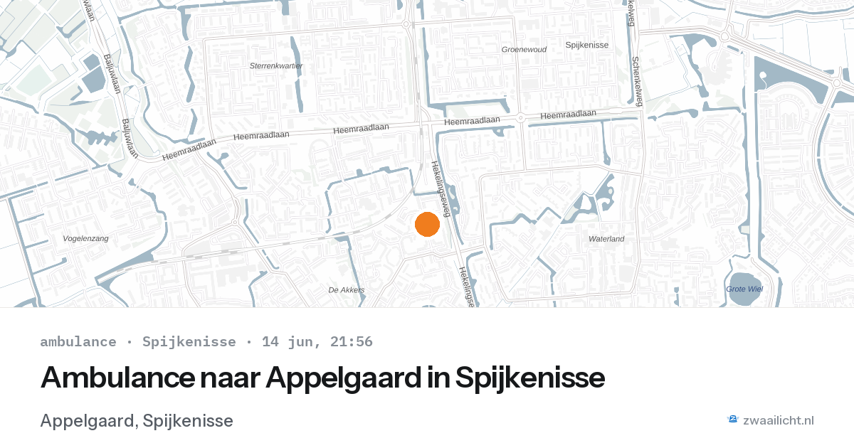 Ambulance naar Appelgaard in Spijkenisse — 14 jun 2026