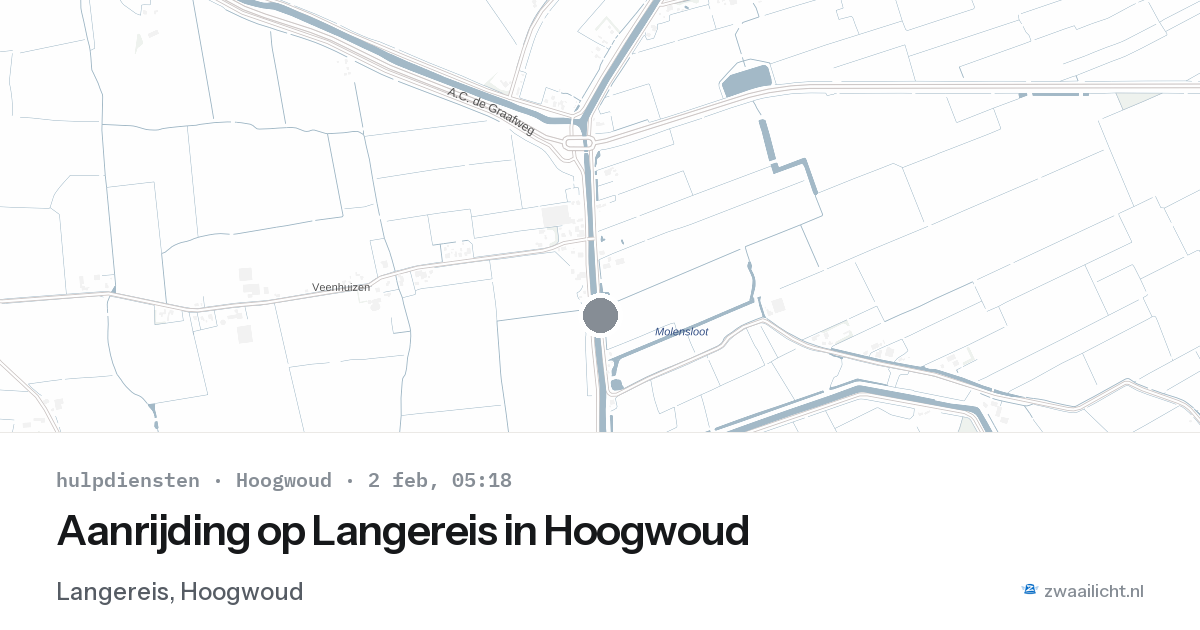 Aanrijding op Langereis in Hoogwoud — 2 feb 2026
