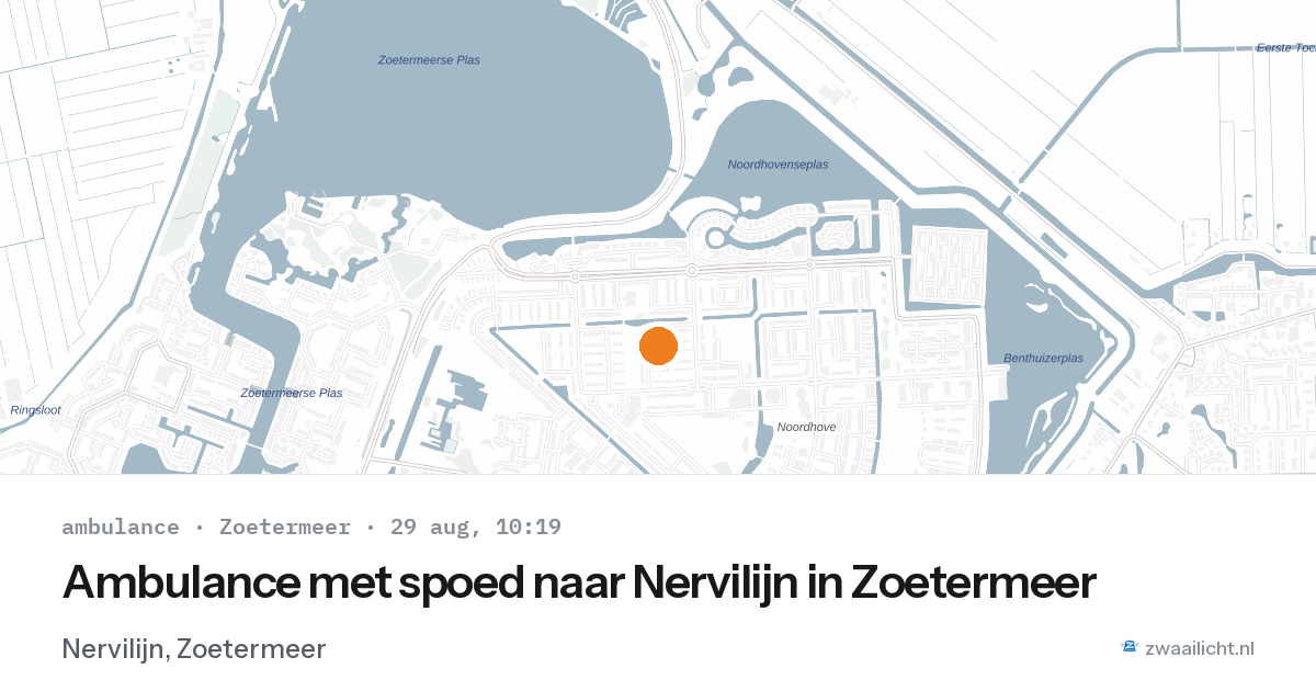 Ambulance met spoed naar Nervilijn in Zoetermeer — 29 aug 2026