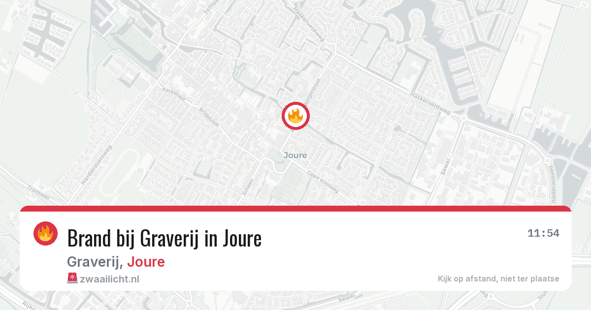 Brand bij Graverij in Joure — 26 jul 2026