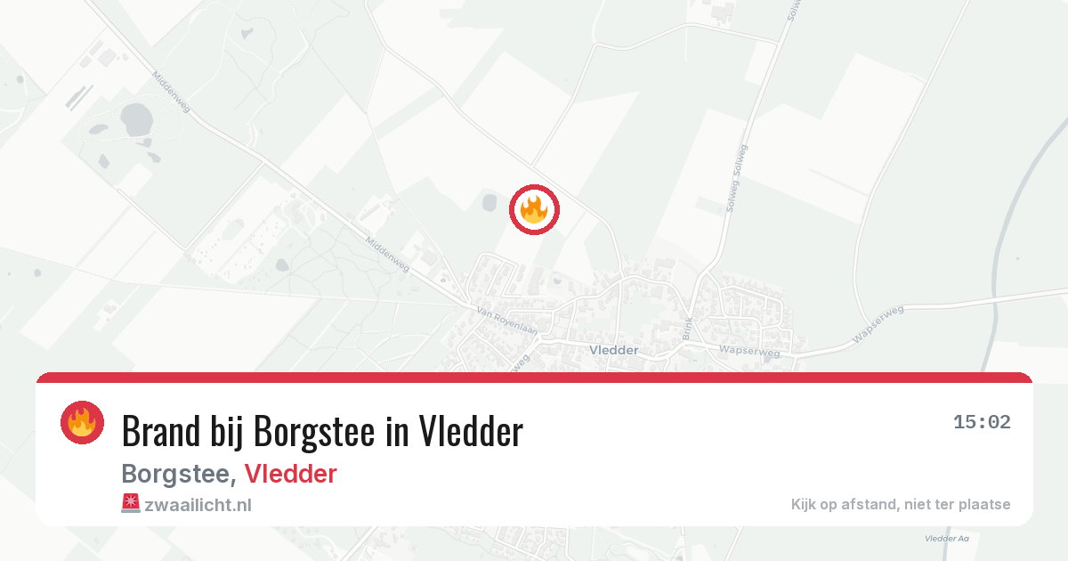 Brand bij Borgstee in Vledder — 25 jun 2026