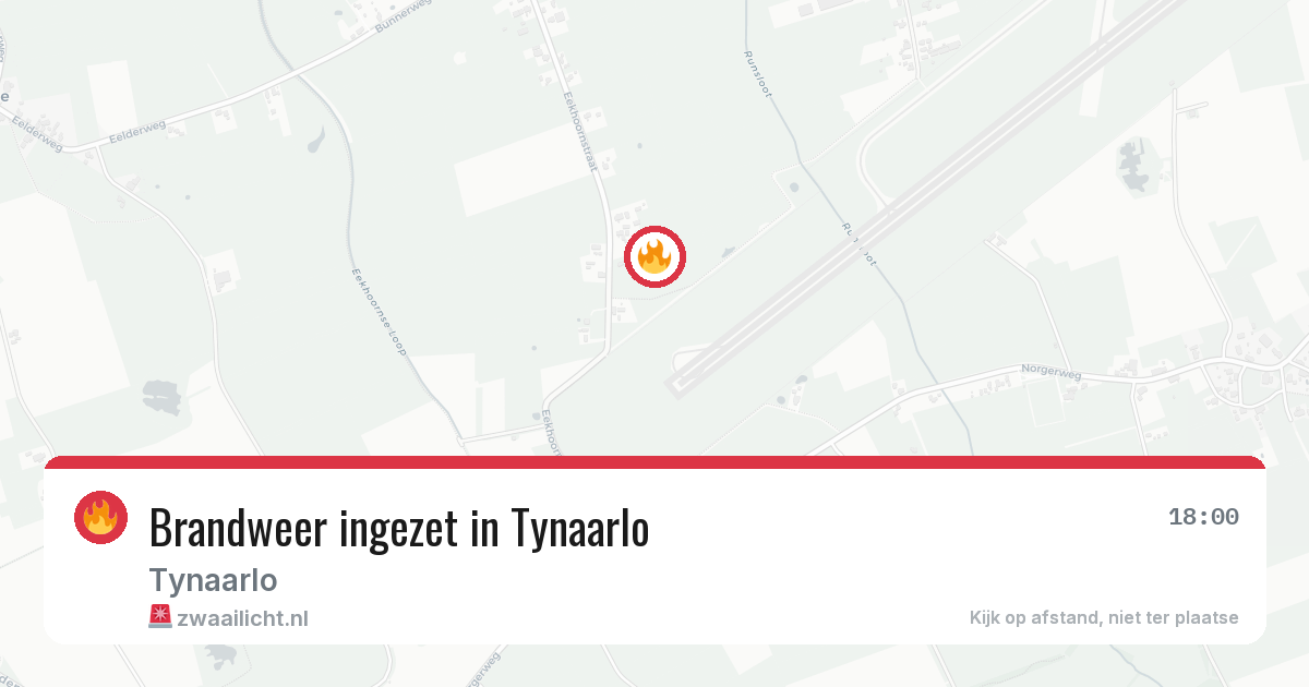 Brandweer ingezet in Tynaarlo — 9 jul 2026 | 🚨 Zwaailicht.nl