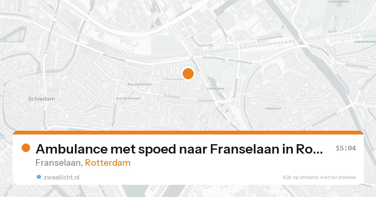 Ambulance met spoed naar Franselaan in Rotterdam — 25 aug 2026