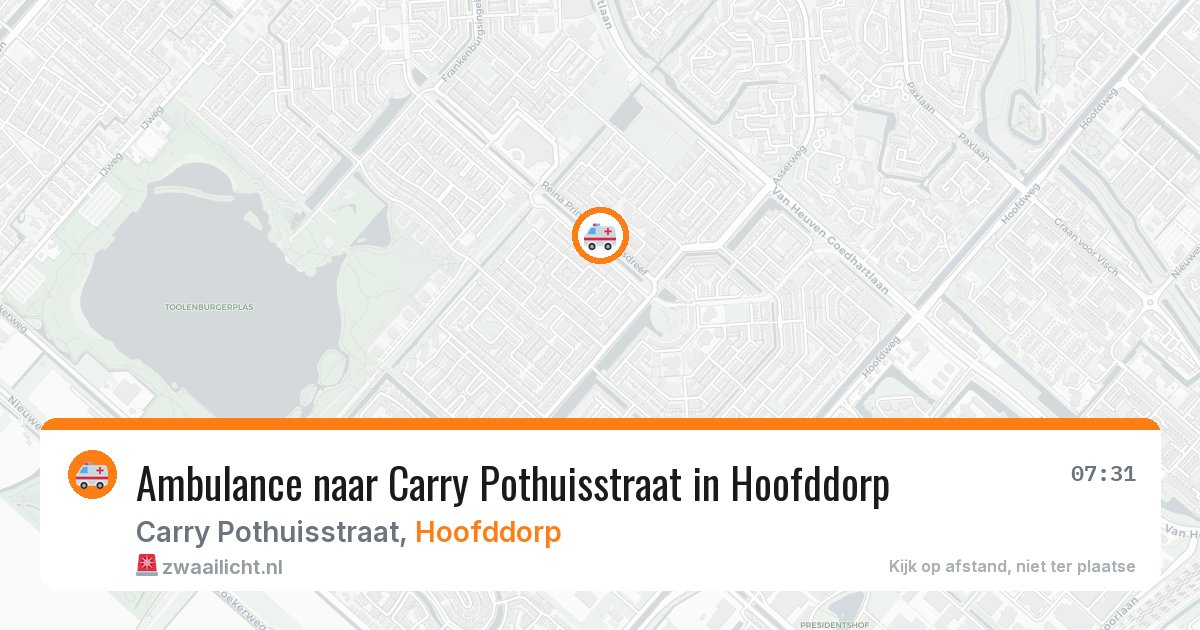 Ambulance naar Carry Pothuisstraat in Hoofddorp — 27 mei 2026