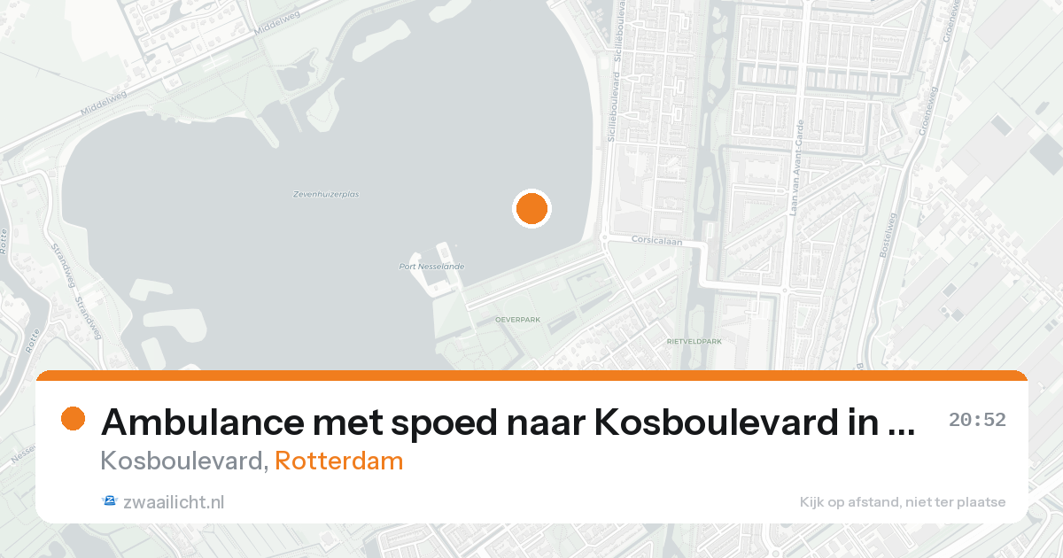 Ambulance met spoed naar Kosboulevard in Rotterdam — 25 aug 2026