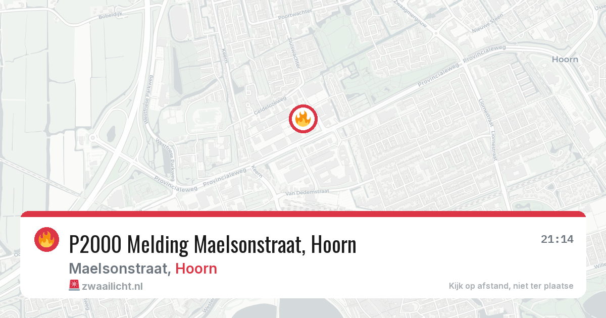 P2000 Melding Maelsonstraat, Hoorn — 19 jun 2026