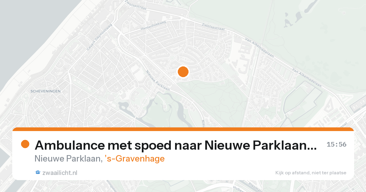 Ambulance met spoed naar Nieuwe Parklaan in 's-Gravenhage — 15 aug 2026