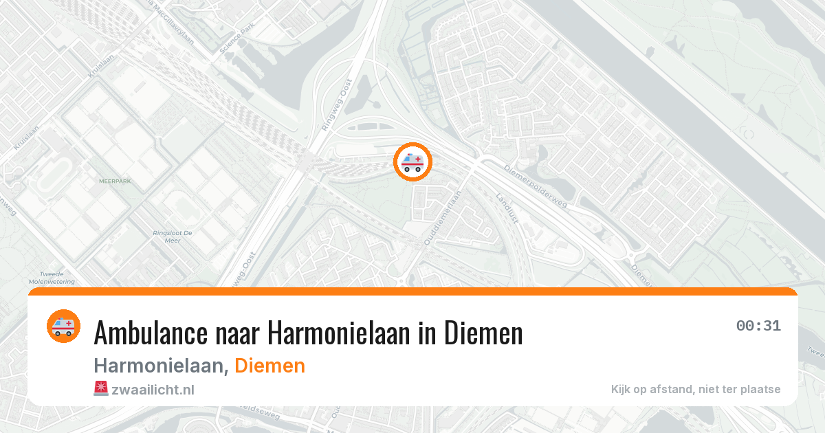 Ambulance naar Harmonielaan in Diemen — 3 mei 2026