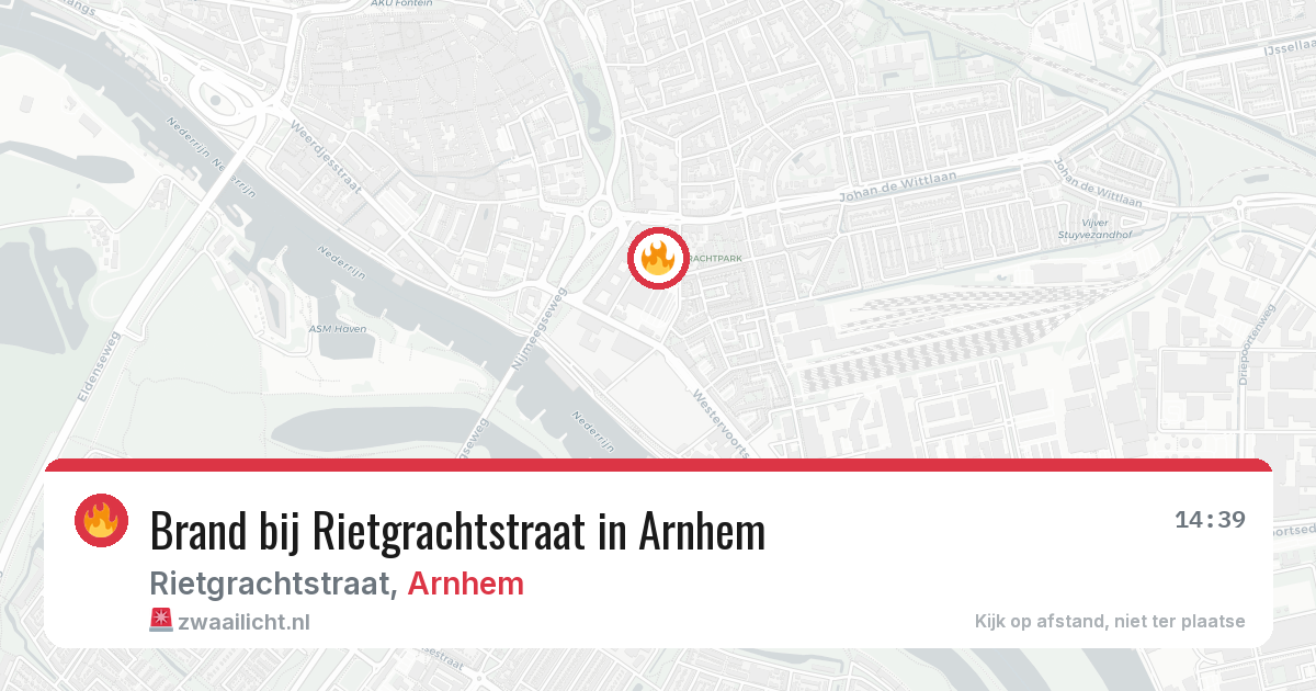 Brand bij Rietgrachtstraat in Arnhem — 9 aug 2026