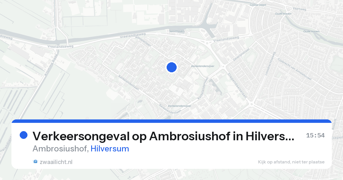 Verkeersongeval op Ambrosiushof in Hilversum — 16 aug 2026