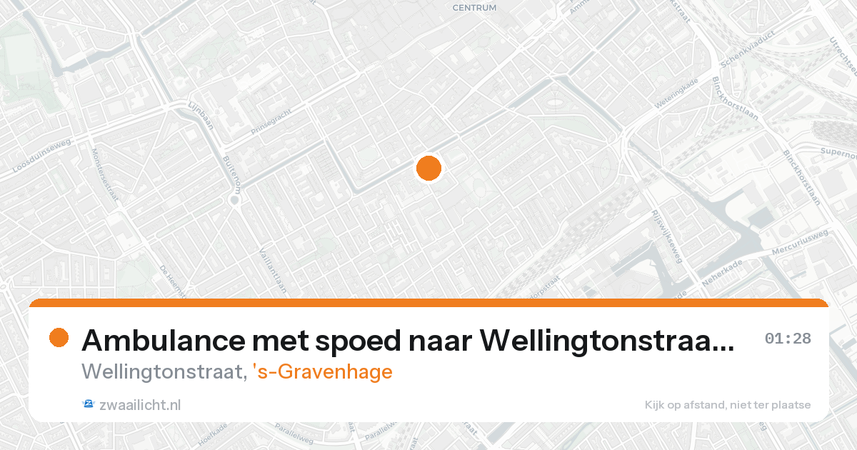 Ambulance met spoed naar Wellingtonstraat in 's-Gravenhage — 22 aug 2026