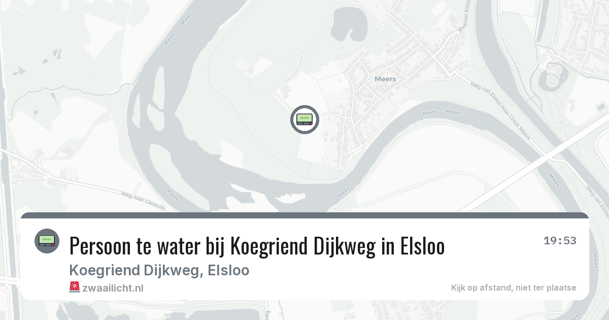 Persoon te water bij Koegriend Dijkweg in Elsloo — 28 jun 2026
