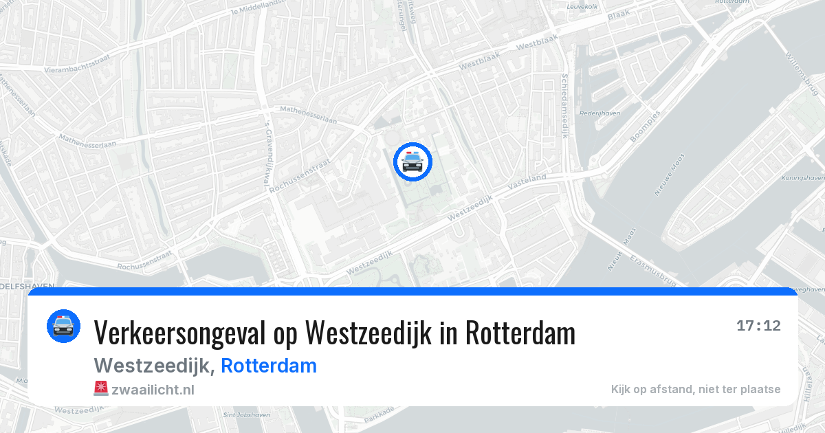 Verkeersongeval op Westzeedijk in Rotterdam — 20 apr 2026
