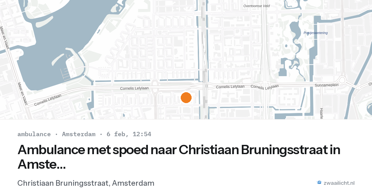 Ambulance met spoed naar Christiaan Bruningsstraat in Amsterdam — 6 feb 2026