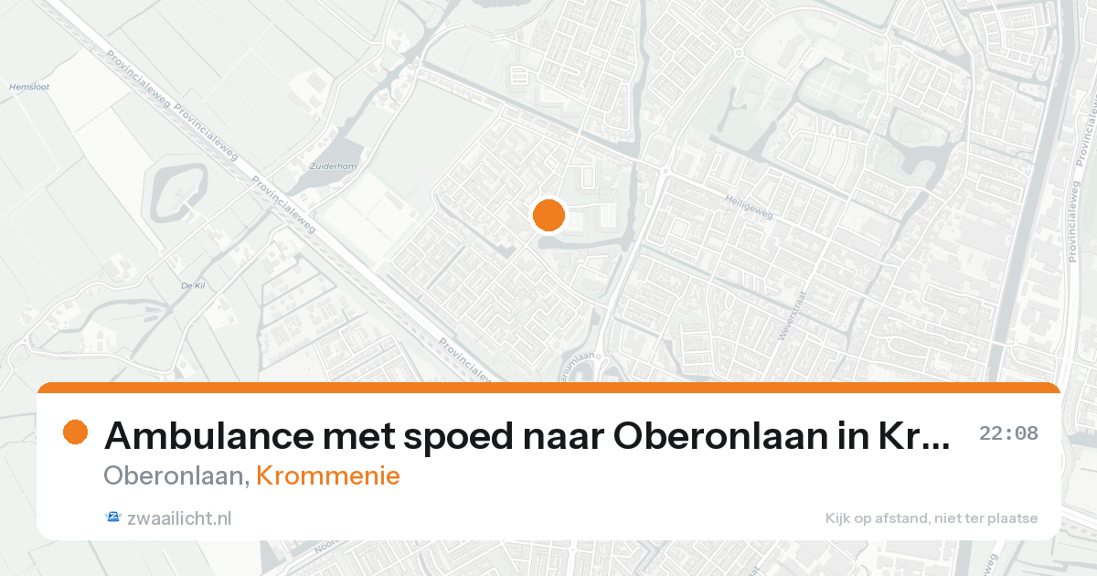 Ambulance met spoed naar Oberonlaan in Krommenie — 18 aug 2026