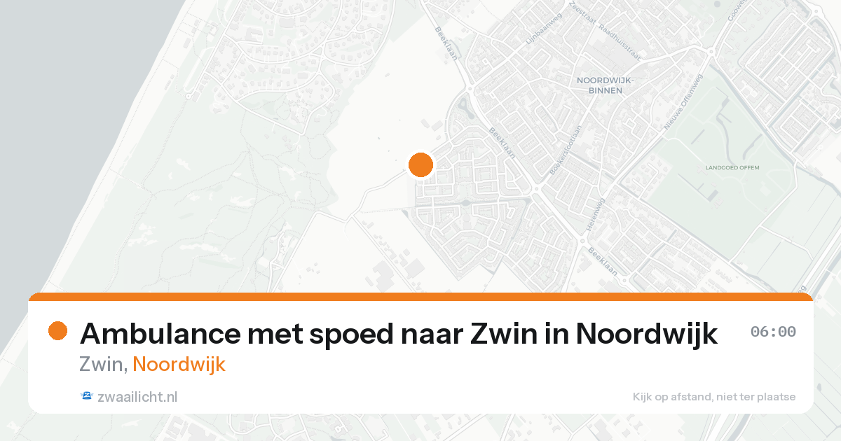 Ambulance met spoed naar Zwin in Noordwijk — 16 aug 2026