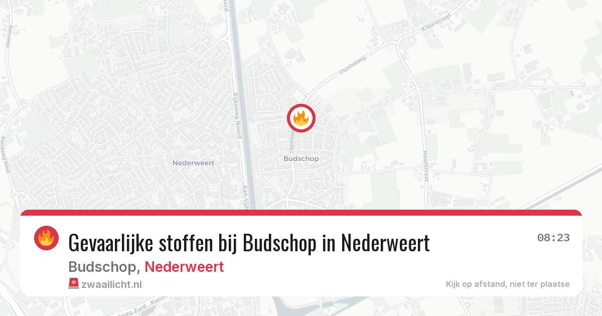 Gevaarlijke stoffen bij Budschop in Nederweert — 10 jun 2026