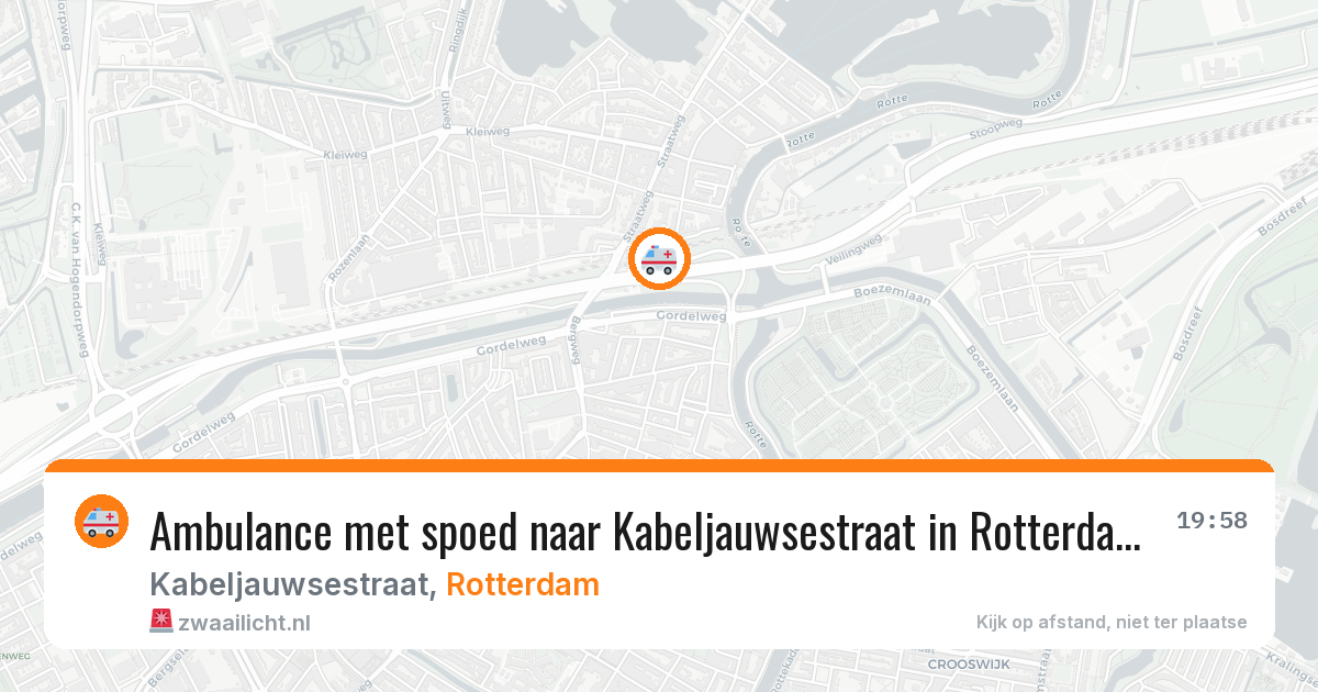Ambulance met spoed naar Kabeljauwsestraat in Rotterdam — 9 mei 2026