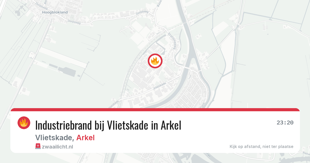 Industriebrand bij Vlietskade in Arkel — 24 jul 2026
