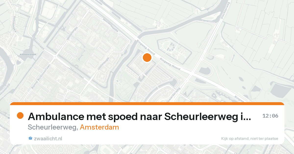 Ambulance met spoed naar Scheurleerweg in Amsterdam — 20 aug 2026