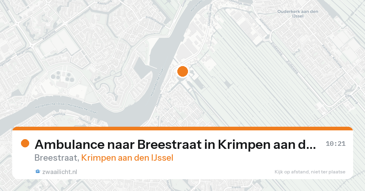 Ambulance naar Breestraat in Krimpen aan den IJssel — 21 aug 2026