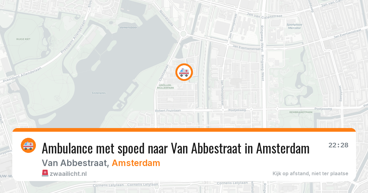 Ambulance met spoed naar Van Abbestraat in Amsterdam — 8 apr 2026