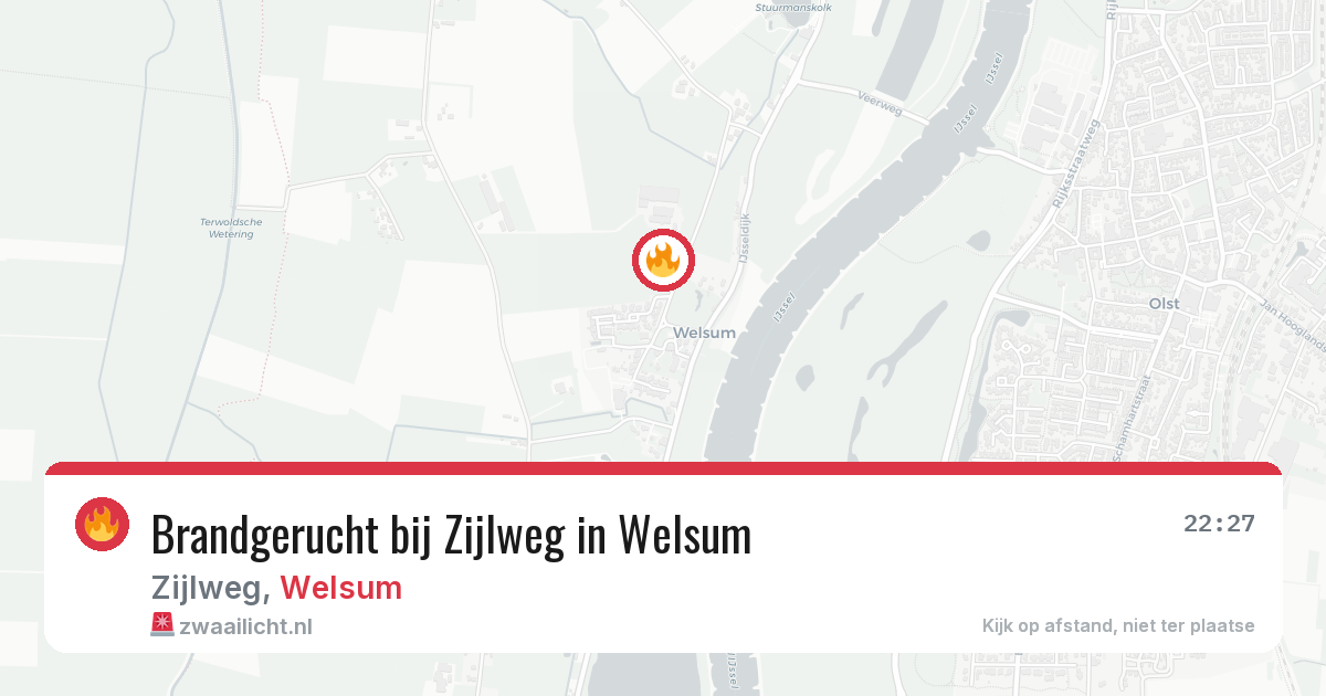 Brandgerucht bij Zijlweg in Welsum — 5 mrt 2026