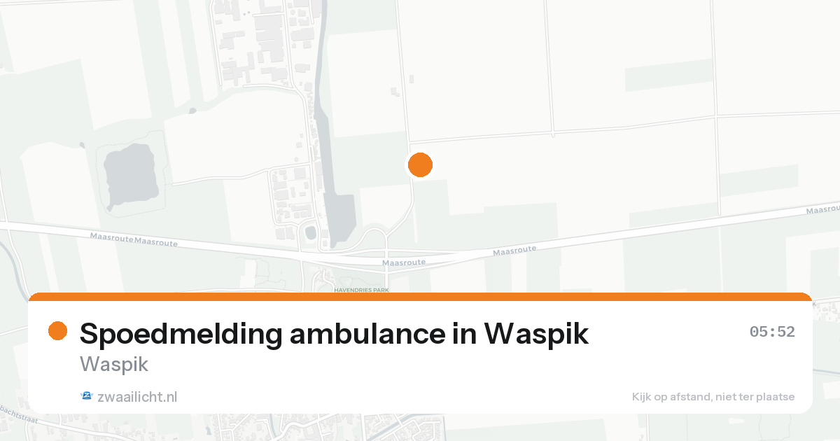 Spoedmelding ambulance in Waspik — 23 aug 2026