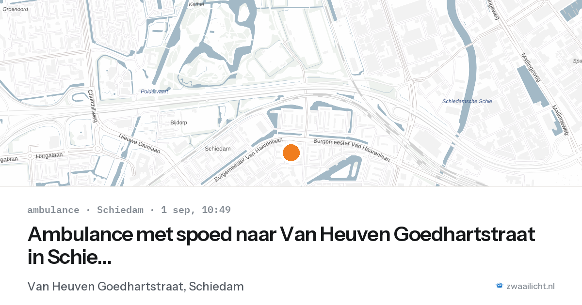 Ambulance met spoed naar Van Heuven Goedhartstraat in Schiedam — 1 sep 2026
