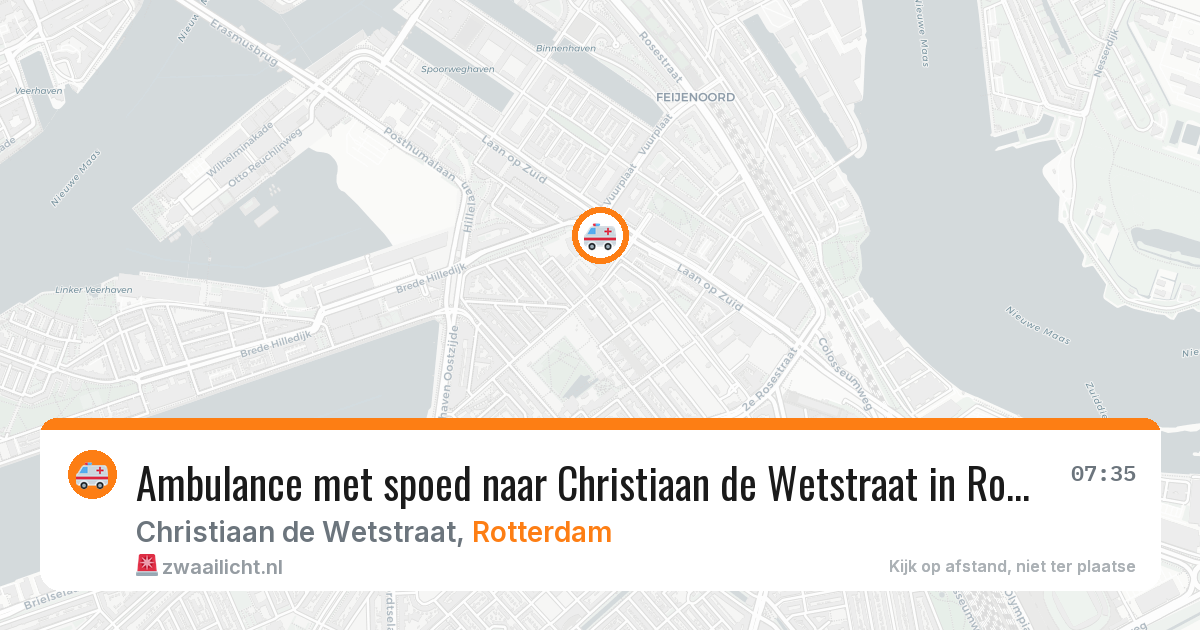 Ambulance met spoed naar Christiaan de Wetstraat in Rotterdam — 25 apr 2026
