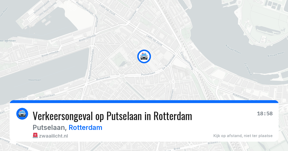 Verkeersongeval op Putselaan in Rotterdam — 25 jun 2026