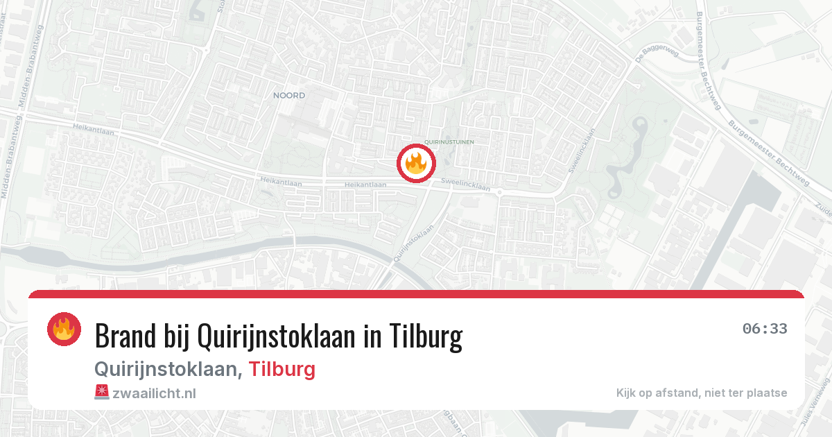 Brand bij Quirijnstoklaan in Tilburg — 27 jun 2026