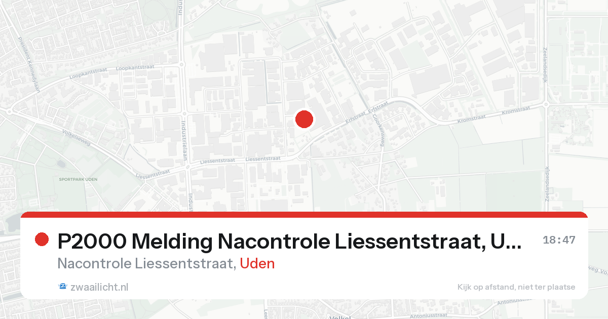 P2000 Melding Nacontrole Liessentstraat, Uden — 7 feb 2026