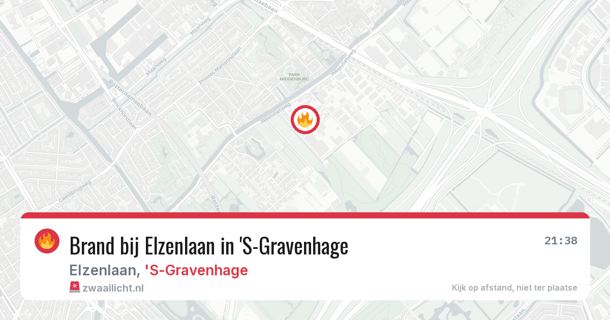 Brand bij Elzenlaan in 'S-Gravenhage — 10 aug 2026