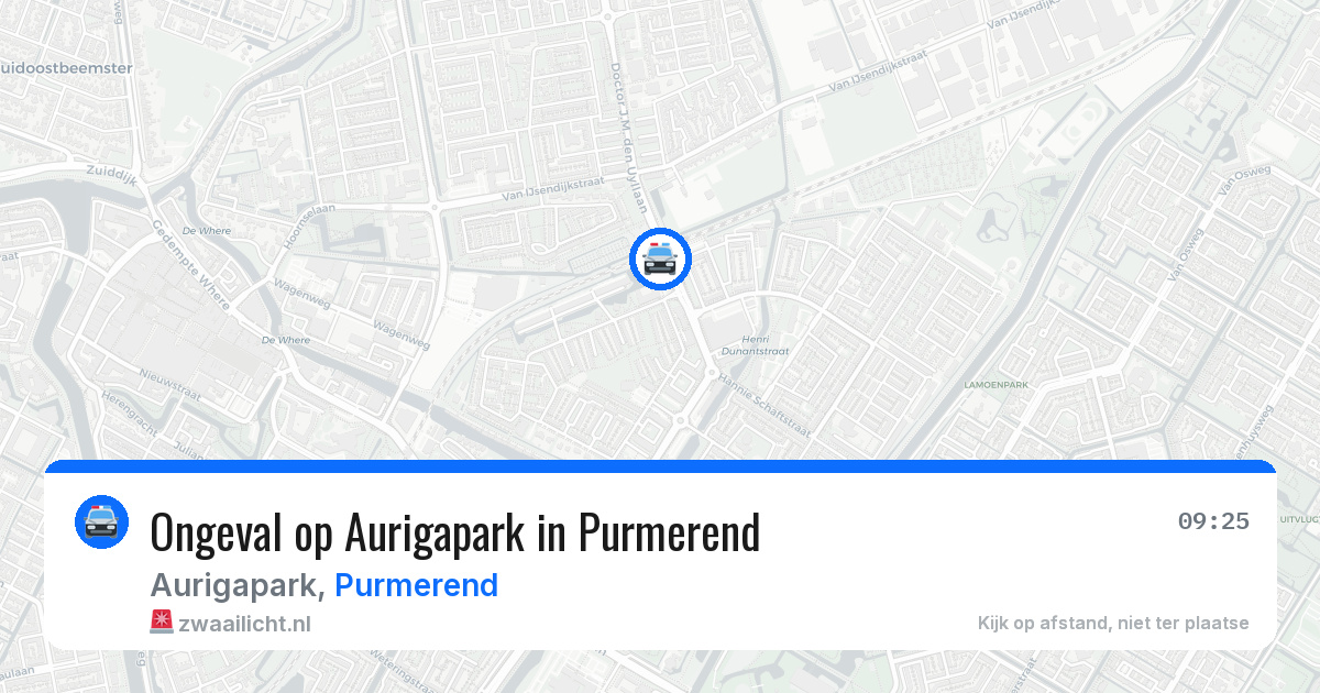 Ongeval op Aurigapark in Purmerend — 23 mei 2026