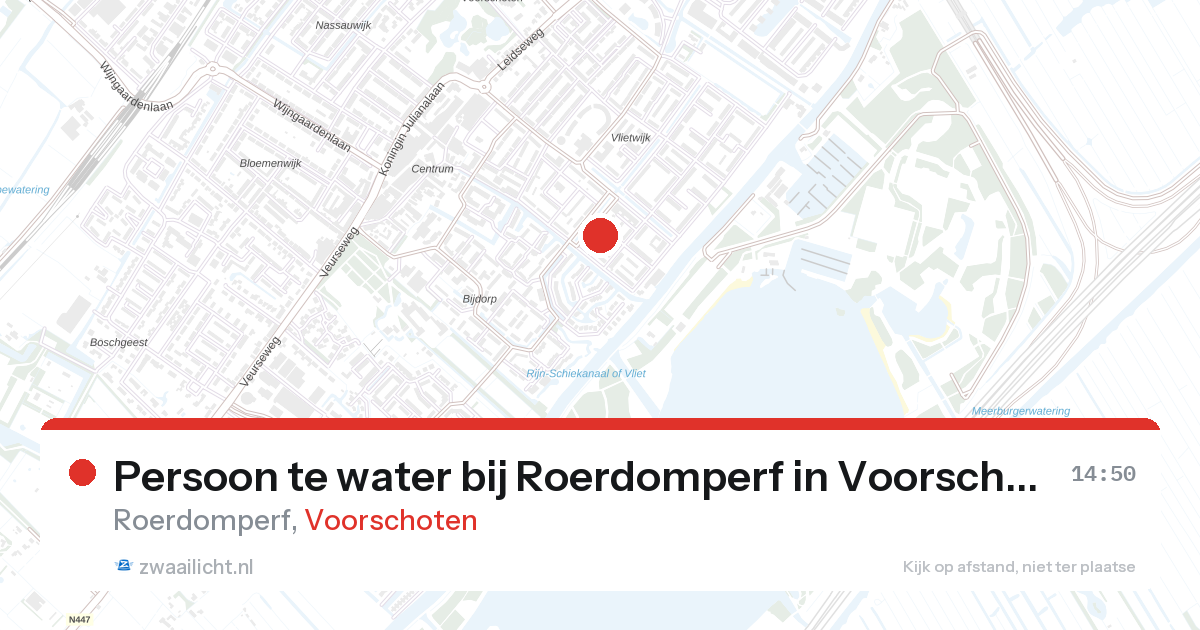 Persoon te water bij Roerdomperf in Voorschoten — 27 aug 2026