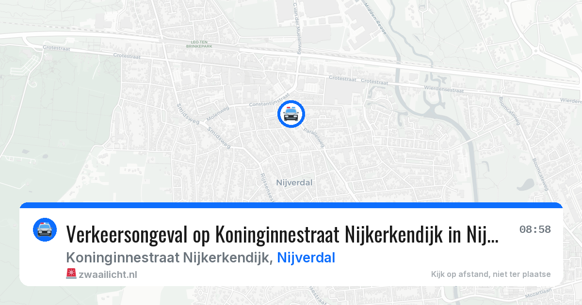Verkeersongeval op Koninginnestraat Nijkerkendijk in Nijverdal — 11 feb 2026