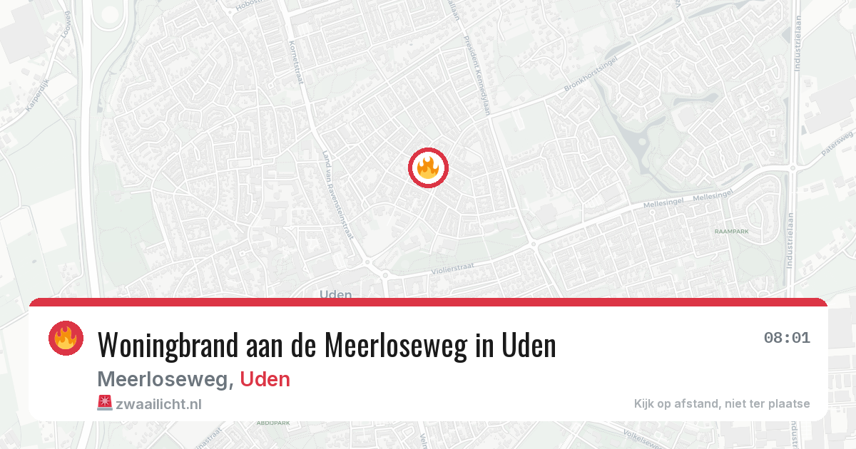 Woningbrand aan de Meerloseweg in Uden — 4 jul 2026