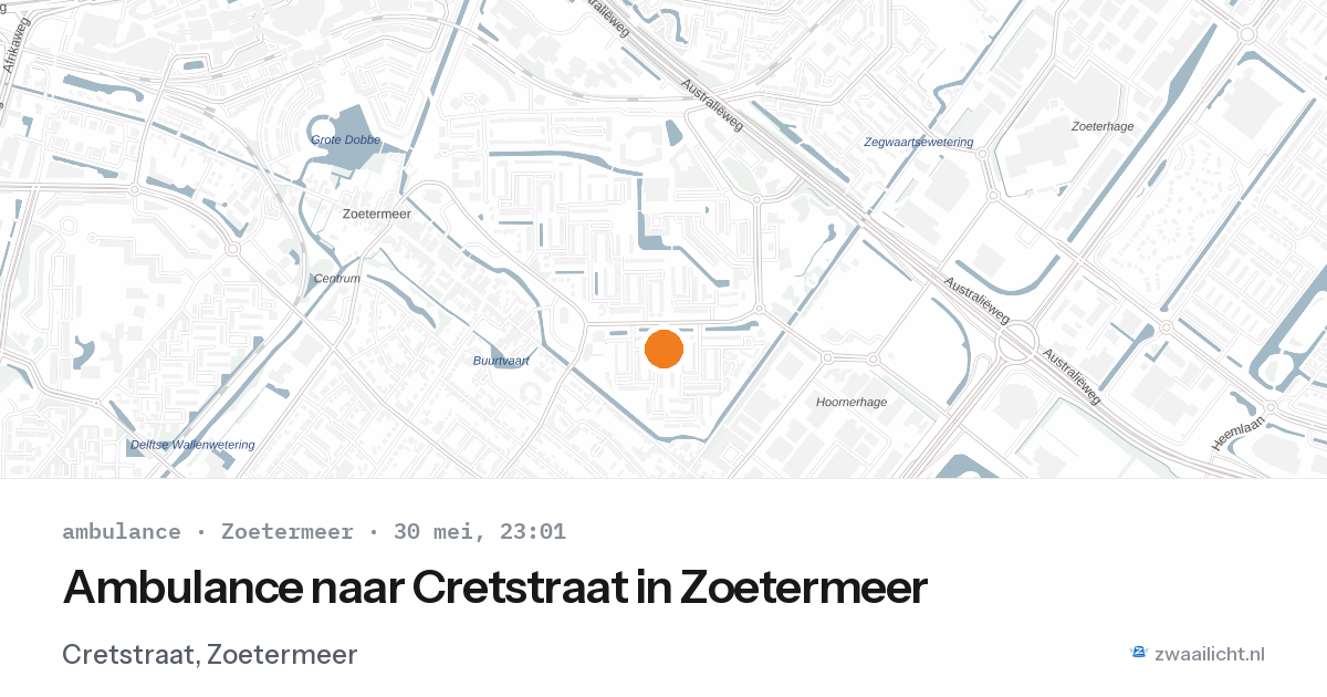 Ambulance naar Cretstraat in Zoetermeer — 30 mei 2026