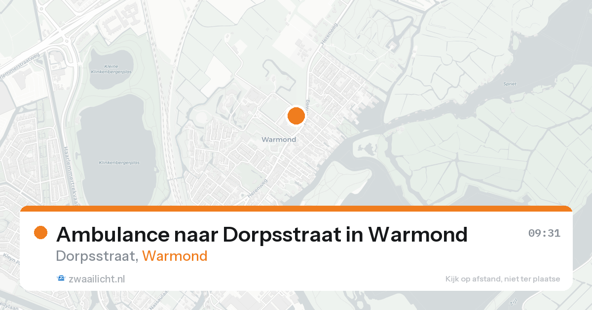 Ambulance naar Dorpsstraat in Warmond — 14 aug 2026