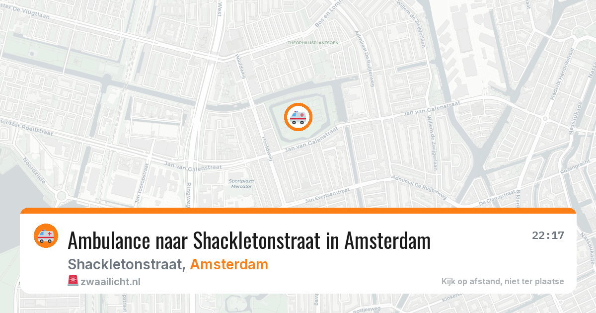 Ambulance naar Shackletonstraat in Amsterdam — 1 jul 2026