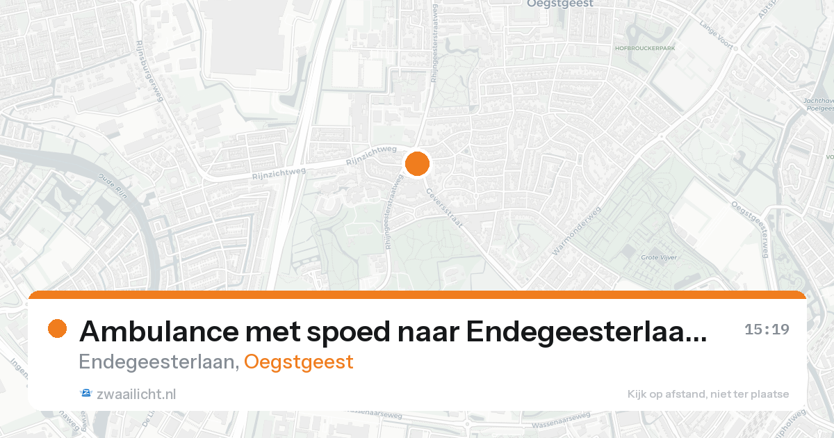 Ambulance met spoed naar Endegeesterlaan in Oegstgeest — 15 aug 2026