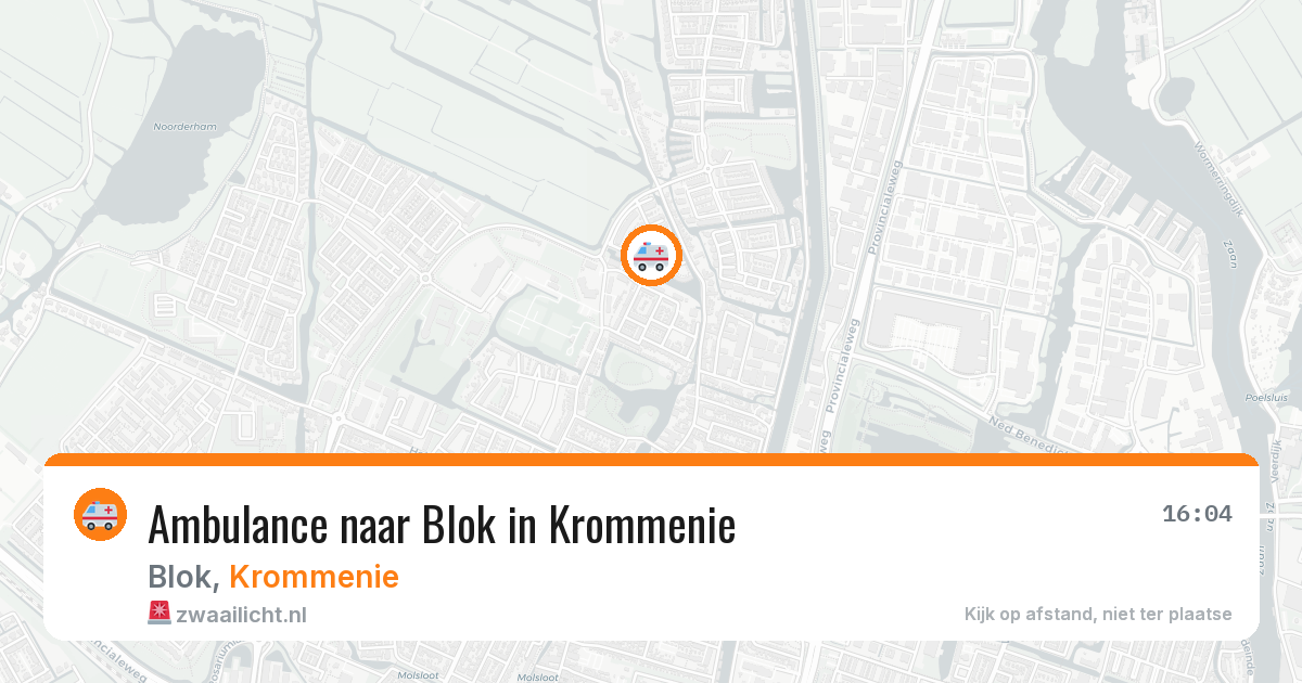 Ambulance naar Blok in Krommenie — 13 aug 2026