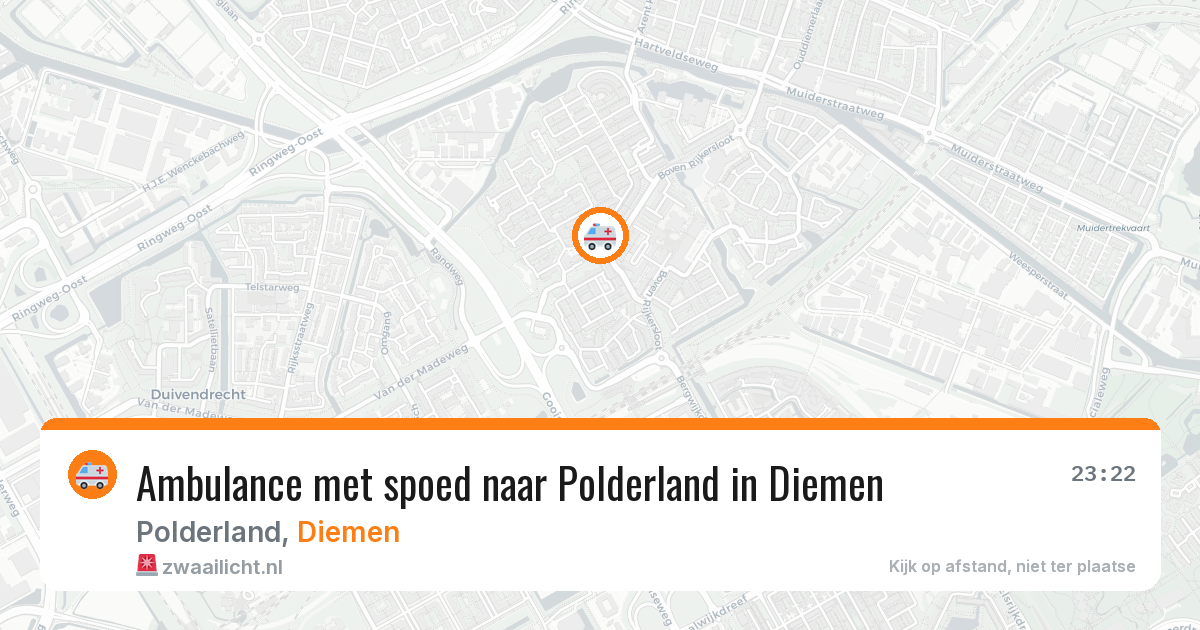Ambulance met spoed naar Polderland in Diemen — 11 mei 2026