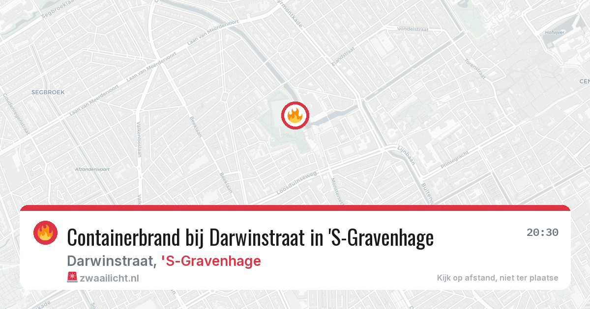 Containerbrand bij Darwinstraat in 'S-Gravenhage — 5 jun 2026