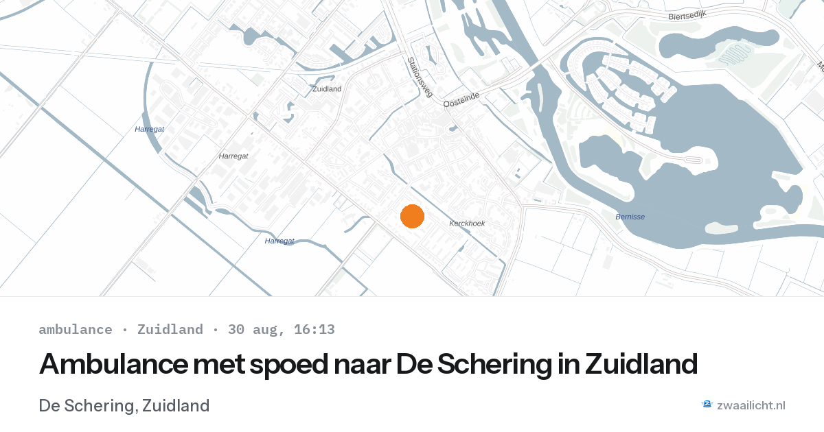 Ambulance met spoed naar De Schering in Zuidland — 30 aug 2026